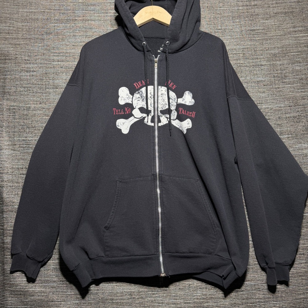 Disney Hanes Hoodie Men XL Black Pirates of the Caribbean Dead Men Tell No Tales